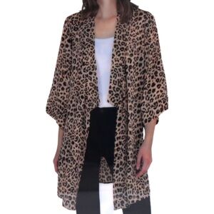 Tahari Leopard Print Kimono, Beach Bathing Suit CoverUp, Size XL